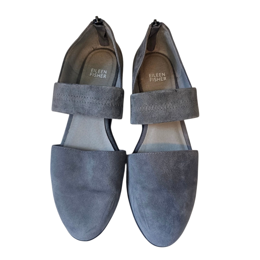Eileen Fisher Women's Gray Suede Platform Sandals